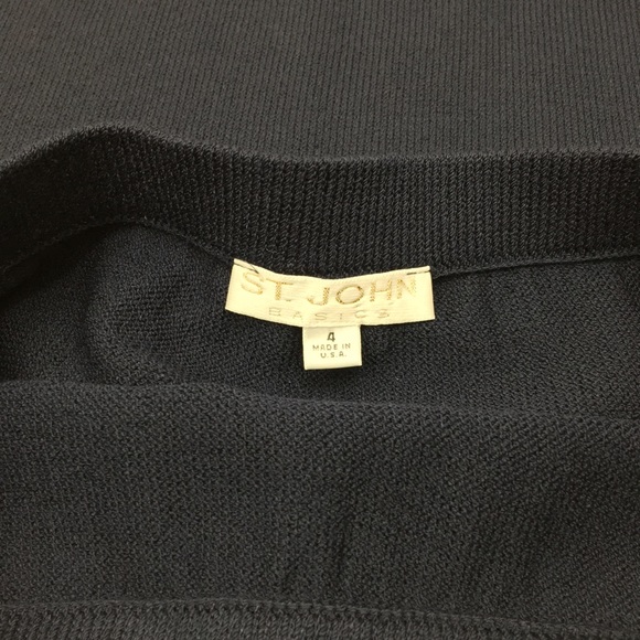 ST JOHN Maxi Skirt w/ 20" Slit Navy Blue - Picture 4 of 4